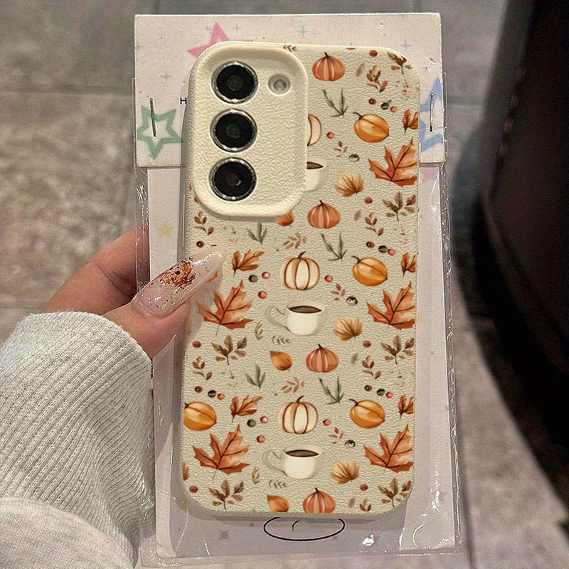 Samsung Galaxy A55 - 가을 호박 커피 일러스트 케이스 삼성