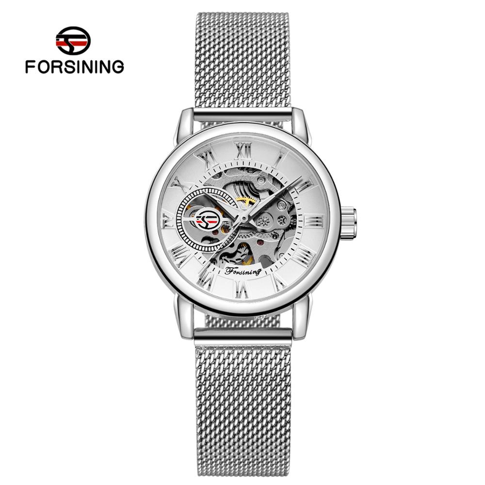Stainless Mesh Band - Reloj Mujer FORSINING 패션 여성 시계