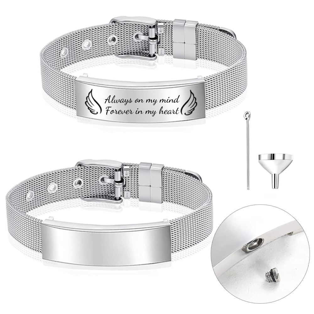 Stainless Mesh Band - 여성을위한 화장 보석 Urn 팔찌 e