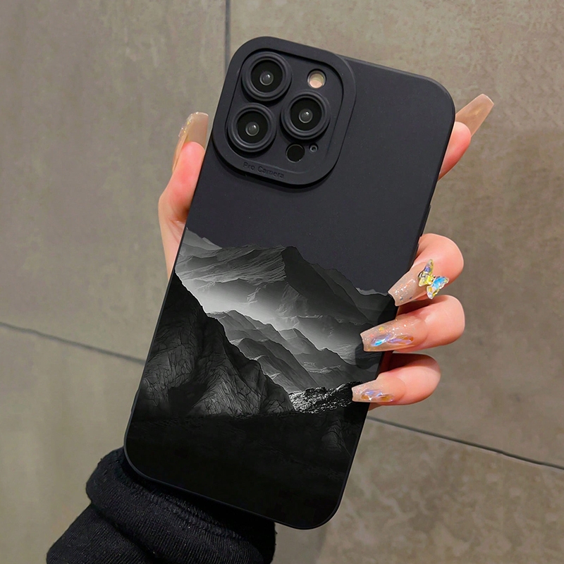Xiaomi Redmi Note 14 - 블랙 마운틴 INS 디자인 실리콘 폰