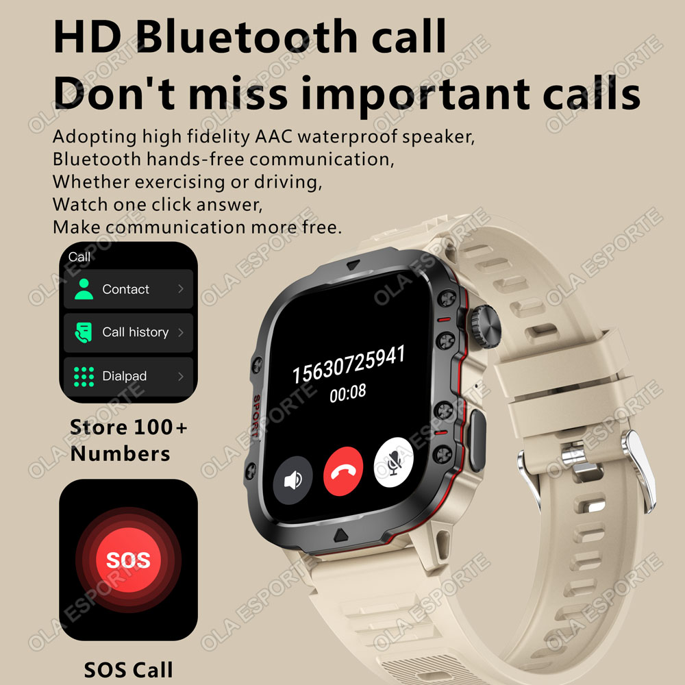2025 신형 밀리터리 스마트워치 남성용 IP68 5A - Smartwatch Faces 리뷰 및 가격
