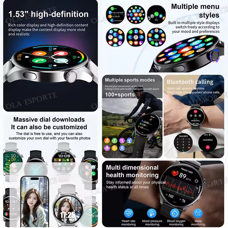 남녀공용 새로운 스마트워치 BT 통화 메시지 알림 건강 - Smartwatch Faces 리뷰 및 가격