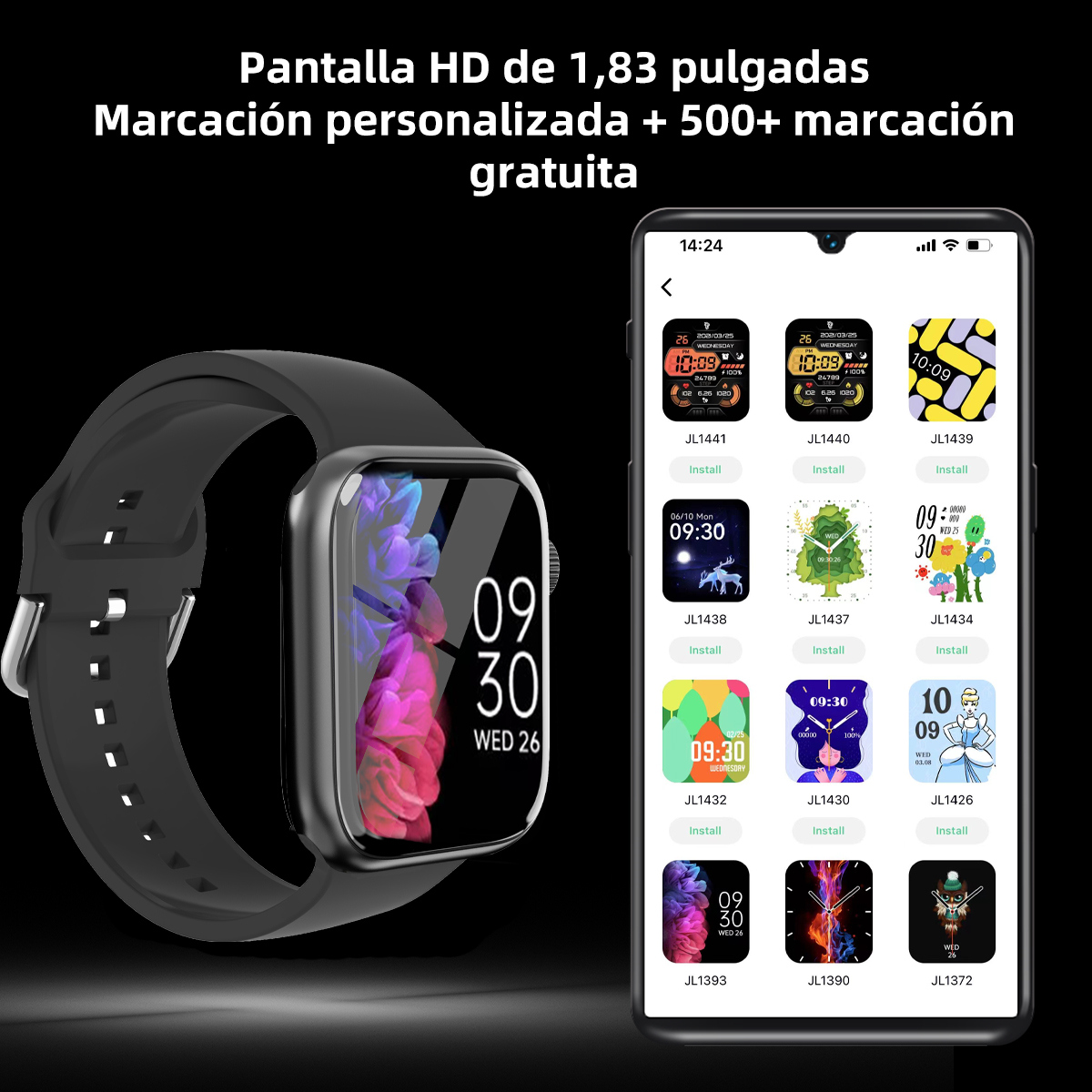 패션 스포츠 스마트 워치 남성 및 여성 1.83인치 풀 - Smartwatch Faces 리뷰 및 가격